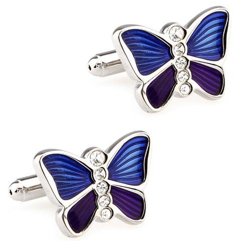 Manschettenknöpfe Schmetterling blau-violett